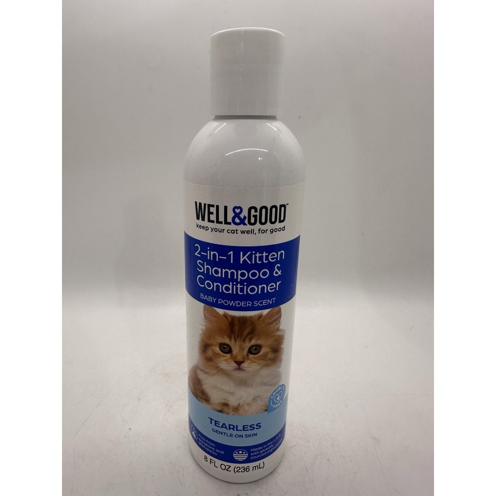 Well & Good 2-in-1 Kitten Shampoo Conditioner Baby Powder 8 oz Sealed New